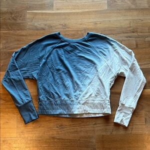 Blue and White Long Sleeve Light Sweatshirt